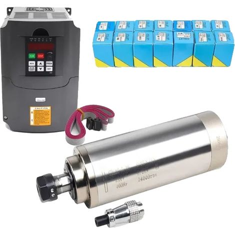 Motor de husillo de 2,2 kW de potencia, diseño refrigerado por aire y mandriles HY VFD. (1/2)