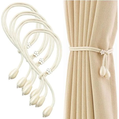 4 Embrasse pour Rideaux, Rideaux en Coton tissé à la Main Supports de Rideaux embrasses à Rideaux, Modes Embrasses à Rideaux (1/5)