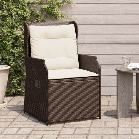Sedie Reclinabili Giardino 2pz con Cuscini Marrone Polyrattan vidaXL (1/5)