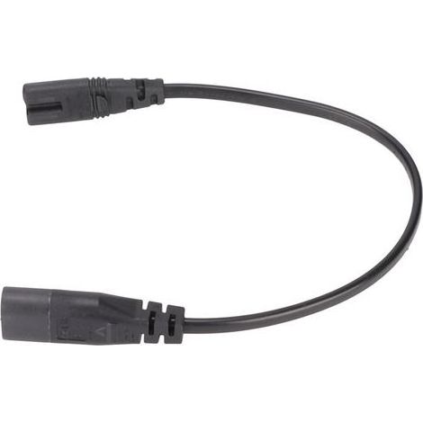 Rallonge secteur IEC320 C8 vers IEC320 C7 pour ordinateurs portables, enceintes, écrans LCD et imprimantes (0,3 m / 1 pi). (1/5)