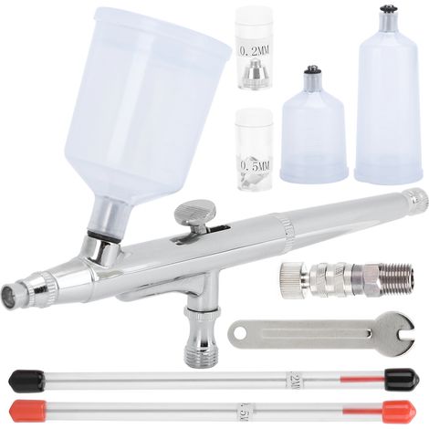 Double Action Trigger Airbrush Set Spray Gun Model 20ml 40ml Cup Makeup Tool Tattoo Art TD‑13 (1/5)