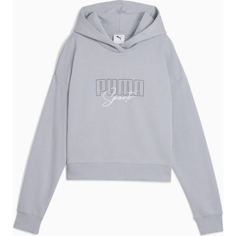 Puma Elevated Graphic Cropped TR Damen-Sweatshirt, grau, 68950020 r S (1/2)