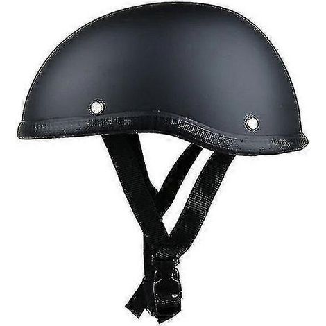 Casque de moto Skull Cap vintage demi-visage style rétro allemand chopper cruiser noir (1/5)