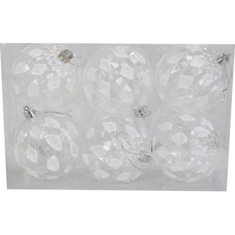 Set mit 6 transparenten Kunststoffkugeln, 8 cm groß (1/5)