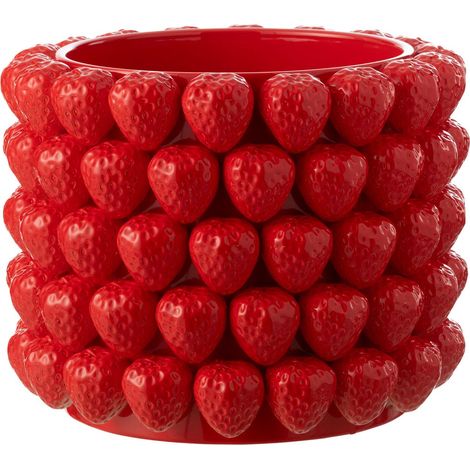 Cache-Pot en Céramique "Fraise" 36cm Rouge