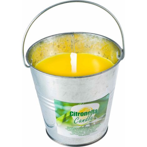 Candelina alla citronella con secchio in acciaio 10x10cm