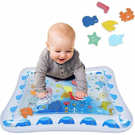 MINE Tapis Éveil Gonflable Bébé, Tapis Eau Gonflé Enfant, Coussin Gonflable Jeu PVC Garçon Fille Plus 3 6 9 12 Mois, Cadeau Anniversaire Pâques Noël Jeux 70x50 CM (1/5)