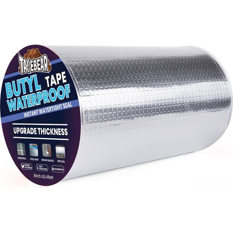 Ruban d'étanchéité extra-large 200mm x 5m - Butyle aluminium - Pour réparations urgentes - Etanchéité toiture, fenêtres, bateaux (1/5)