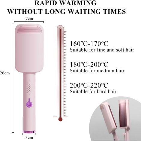 32-mm-Wellen-Lockenstab für große Locken, geeignet für alle Haartypen, Rosa