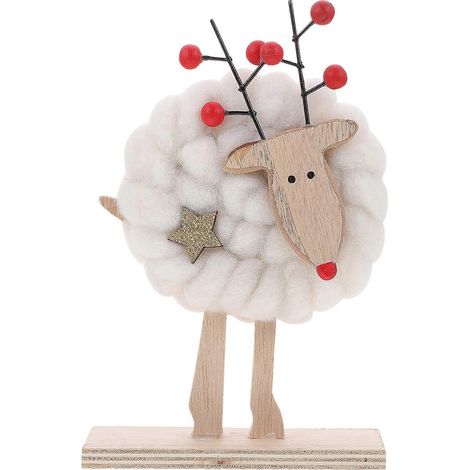 Décoration de Noël unique en bois, à poser sur un bureau ou à décorer pour la maison.-19X12X5CM (1/3)