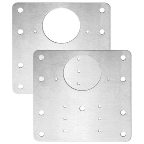SABIR Réparation de charnière de porte en acier inoxydable, plaque de fixation de charnière [carrée] 2 pièces/ensemble (1/4)