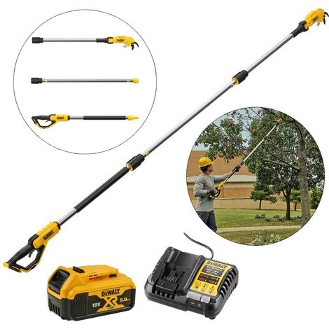 DeWALT DCMPP569P1 18V XR Pole Pruner - 1x 5Ah Battery and Charger (1/5)