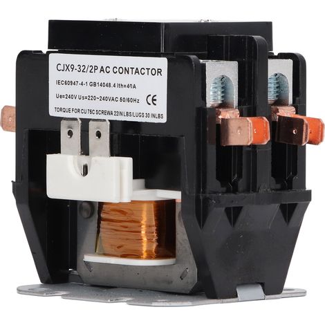 Contacteur 32A pour climatiseur, contacteur de condenseur compresseur avec contacts en alliage d'argent, 240V. (1/5)