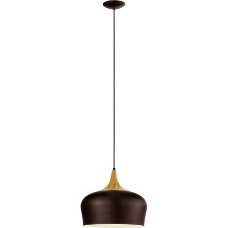 Lampadario A Sospensione Minimal Obregon Acciaio Marrone Crema 1 Luce E27 (1/4)