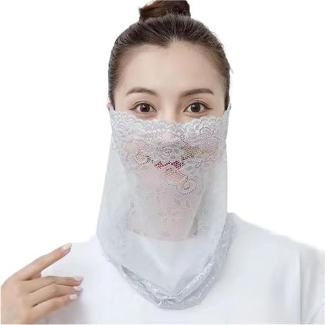 Dentelle pour femme fabriquée en mousseline de soie polyester légère avec protection UV et design respirant (1/5)