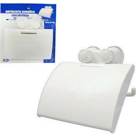 Porte-papier Hygiénique Accessoire De Salle De Bain Avec Ventouse Blanc