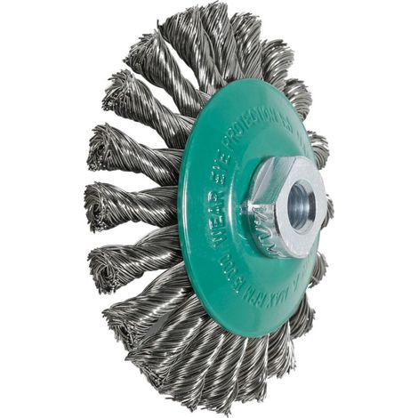 Lessmann Kegelbürste gekröpft INOX-Draht 0,50 mm, Bürsten-⌀xGewinde: 125XM14 mm (1/2)
