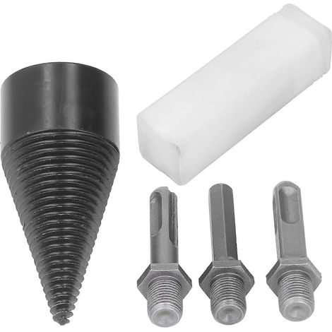 Brennholzspalter-Kegelbohrer aus Kohlenstoffstahl mit 3 abnehmbaren Schäften (42 mm)