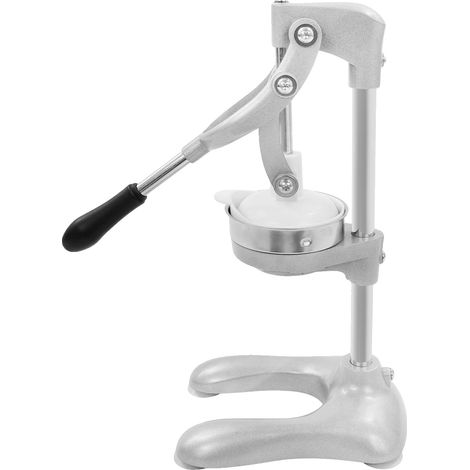 Exprimidor manual de cítricos, fabricado en acero inoxidable duradero, mango ergonómico, color plata. (1/2)