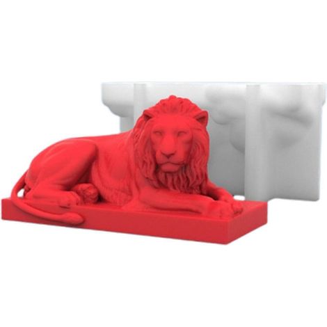 Moule en silicone 3D Lion pour la fabrication de bougies, de bonbons, de chocolat et de fondant en forme d'animal (1/4)