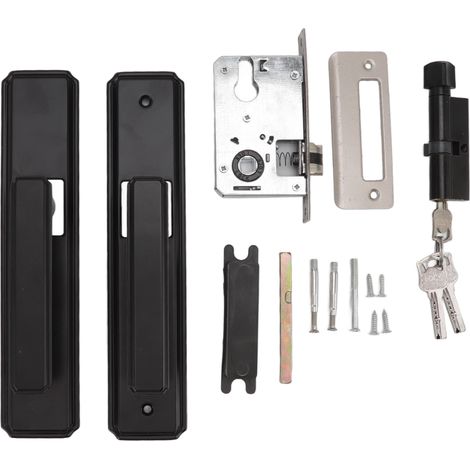 Serrure à levier universelle en alliage d'aluminium noir pour porte de chambre et maison (1/5)