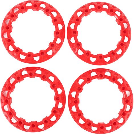 Set di 4 pezzi di coprimozzo per ruote ATV da 8 pollici, in plastica antigraffio, universale per Go Kart, colore rosso.