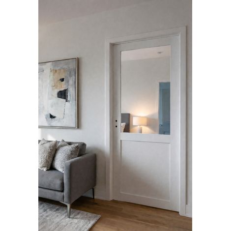 Blocco porta officina BIANCO senza montante H204 x L83 Tabella dimensioni spingendo a destra