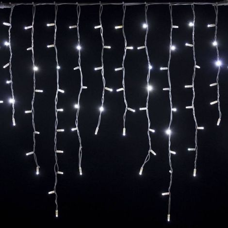 Guirlande Stalactite 3M H 90CM 228 LED blanc froid câble blanc 230V IP67 Lotti (1/4)