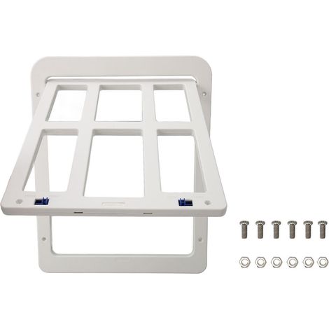 Puerta mosquitera con cerradura para perros, con doble cierre magnético, resistente, color blanco, para accesorios de mascotas. (1/5)