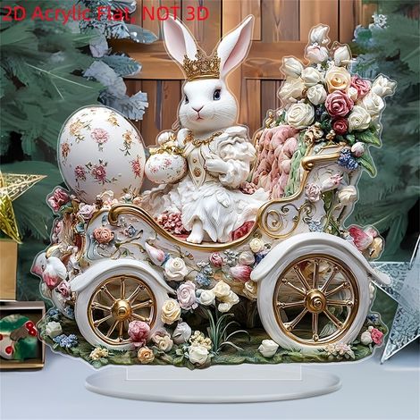 Ornement Acrylique Lapin - Décoration De Table Pour Pâques - Design Panier À Œufs - 1 Pièce (1/4)