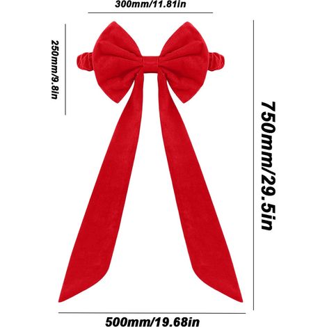 Sash Pour Chaise - Velours Rouge - 30 x 12 cm - Décoration de Fête pour Mariage Noël Banquet - Lot de 2 (1/5)