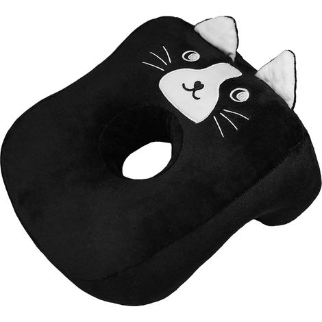 Schlafkissen mit niedlichem schwarzem Katzenmotiv, weichen Ohrpolstern für Seitenschläfer, geeignet für Frauen, Babys und Kinder (1/4)