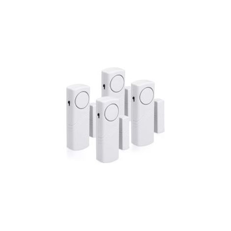 Alarme sans fil pour portes et fenêtres – Lot de 4 détecteurs magnétiques anti-intrusion pour sécurité domestique, sirène puissante à 100 dB (1/4)
