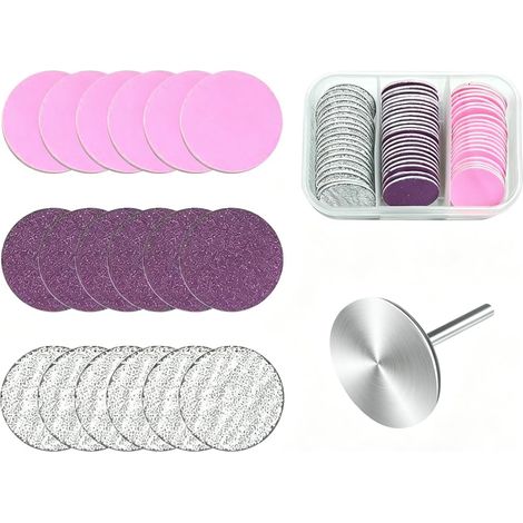 Disques Abrasifs Pédicure 60pcs + 1 Mandrin pour Ponceuse Pied, Peau Morte (1/5)