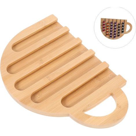 Présentoir à capsules de café en bois, organiseur en forme de tasse, support pour dosettes d'expresso, support robuste pour la maison (1/5)