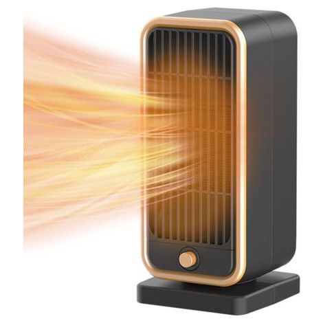 Chauffage d'espace 500 W PTC en céramique à faible bruit, chauffage rapide, ventilateur de chauffage personnel portable avec protection contre le renversement et la surchauffe à 30 degrés (1/5)