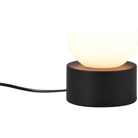 COUNTESS LAMPADA DA TAVOLO BASE IN METALLO NERO CON VETRO BIANCO ACCENSIONE TOUCH H. 17CM 1 LUCE ATTACCO E14 (1/3)