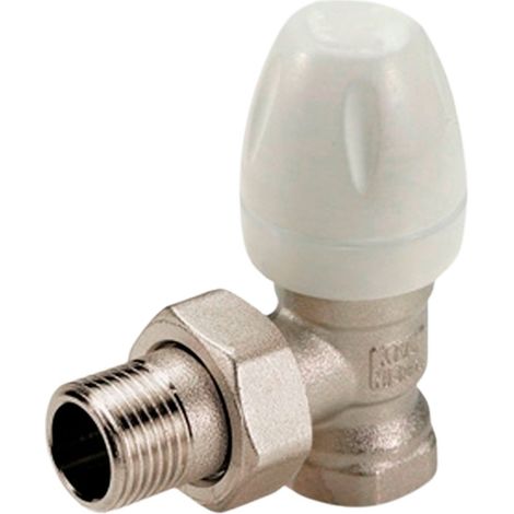 Válvula Termostatizable Radiador con Unión para Tubo de Hierro - Rosca Macho-Hembra 1/2" - Tiemme  Forma: Escuadra