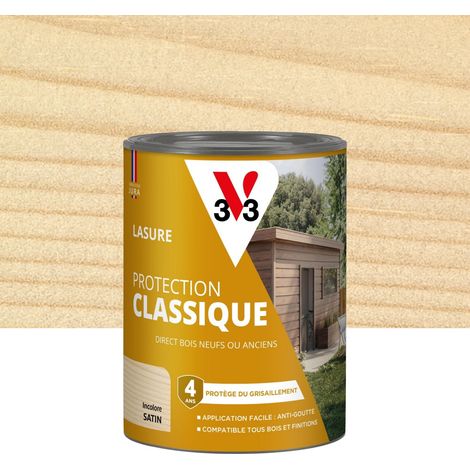 V33 Classic Protection 4-Jahres-Holzlasur, klar, seidenmatt, 0,75 l V33