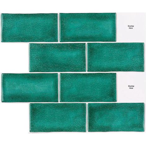 papier Peint Carrelage Autocollant Vert 30 X 25 Cm Style Mosaque Sticker Mural Film Dcoratif Impermable Pour Carreaux De Mur De Salle De Bains Et (1/5)