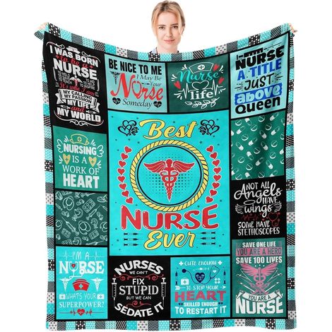 Couverture - Pour Infirmière - 152 x 127 cm - En Polyester Doux - Usage Intérieur - 1 Pièce (1/5)