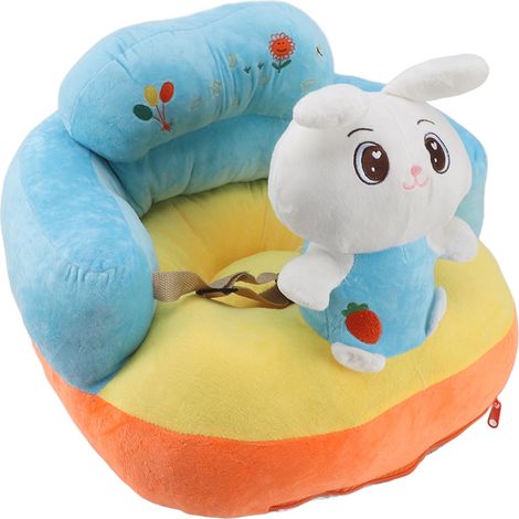 Siège de soutien pour bébé, canapé en peluche douce et confortable, en forme d'animal mignon, antidérapant et réglable, siège d'apprentissage pour bébé en forme de lapin. (1/5)