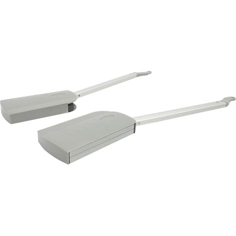 Lot de 2 barres de support pour porte d'armoire, gris, en fer galvanisé pour portes inversées et portes à cadre en aluminium (1/5)