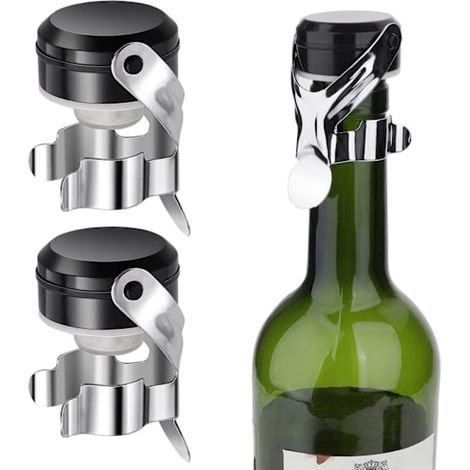 Lot de 3 bouchons à champagne, bouchons pour champagne et vins mousseux, joint d'étanchéité-AquaForge
