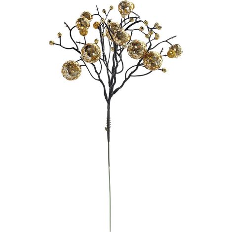Guirlande De Noël En Rotin - Branches Et Feuilles Rouges Dorées Avec Baies Rouges - Décoration DIY Pour Arbre De Noël Et Couronne - 30 X 15 Cm - 1 Pièce (1/5)
