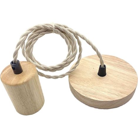 Pendelleuchte mit Aufhängekabel, Lampenfassung, Stromkabel und Deckenhalterung, E27-Fassung mit Schraubring, geeignet für Leuchten mit 100 cm Kabel, rund (1/5)