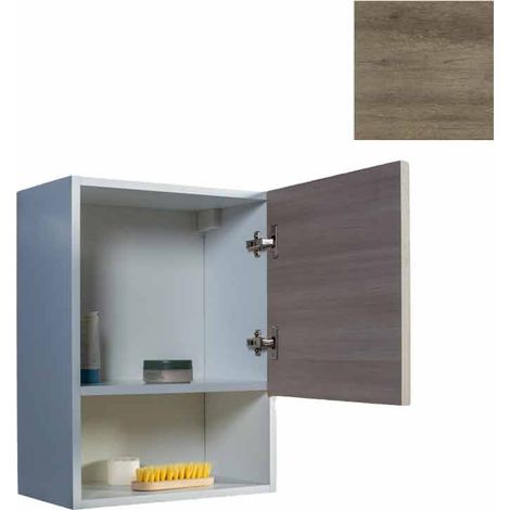 Pensile Bagno Lavanderia con 1 Anta e Vano a Giorno 43x27x58 cm in Nobilitato Olmo Naturale (1/3)