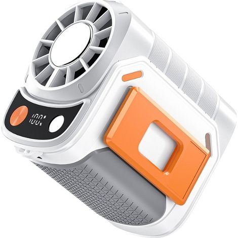Ventilateur portable clip ceinture blanc mains libres rafraîchisseur d’air extérieur voyage travail été léger portable silencieux confortable (1/4)