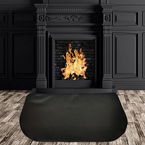 Tapis de cheminée - Tapis ignifuge - Tapis de barbecue - Tapis de foyer - Tapis de protection de sol - Noir - Fibre de verre (1/5)