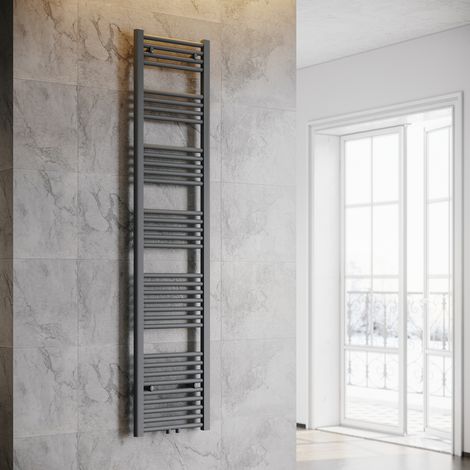 SONNI Termoarredo Scaldasalviette Radiatore ad Acqua Calda Bagno Collegamento Intermedio 1800x400mm Grigio Antracite (1/5)